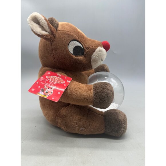 Rudolph The Red-Nosed Reindeer Animated Plush Singing Light Snowglobe READ - Picture 4 of 8